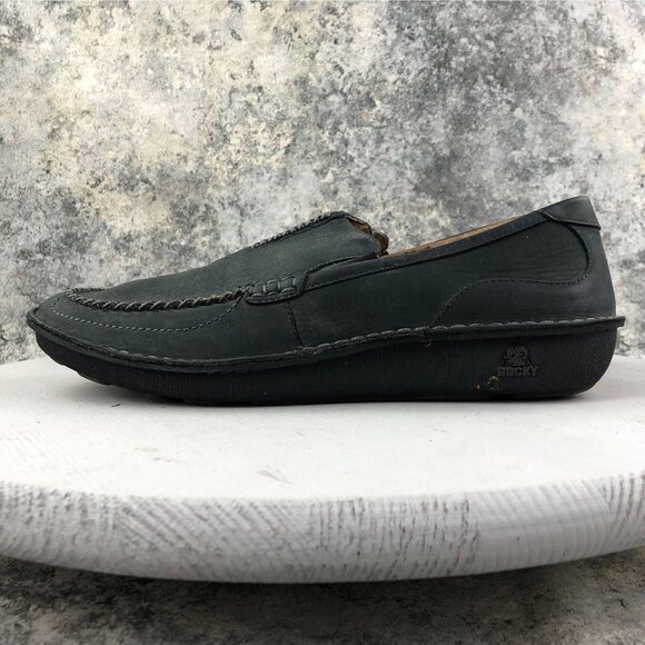 Rocky Men\'s Size 10.5M Slip On Black Leather Closed Toe Loafers Casual Shoes main image 12